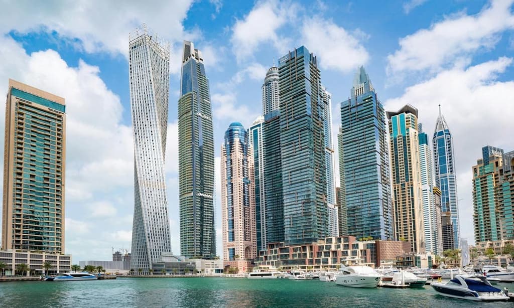 Dubai City with sea view