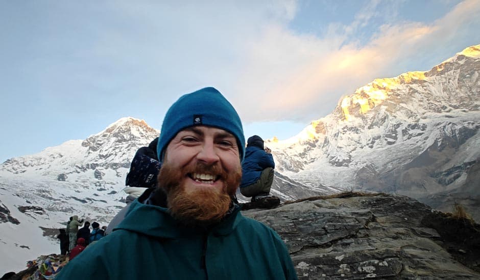 Client Smiling In Annapurna Base Camp