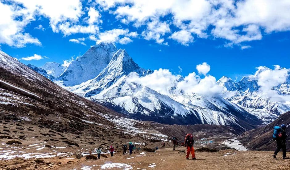 Some Trekkers On Their Way To Lobuche